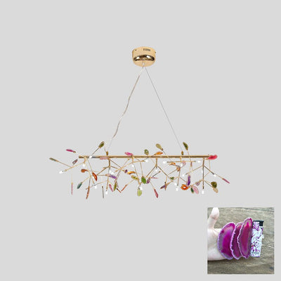 Ulenor Chandelier Colorful Leaf Gilded Arms