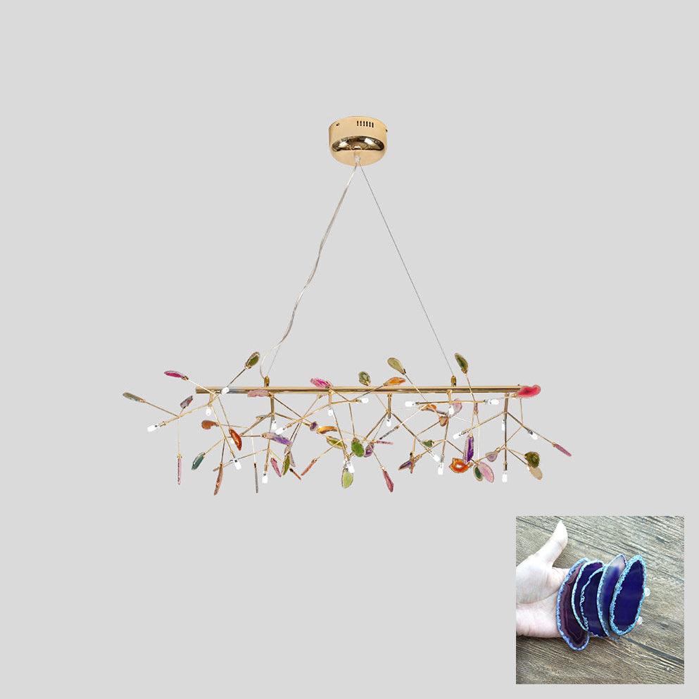 Ulenor Chandelier Colorful Leaf Gilded Arms