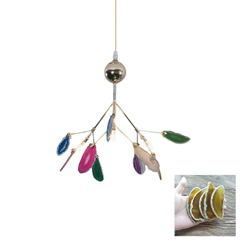 Ulenor Chandelier Colorful Leaf Gilded Arms