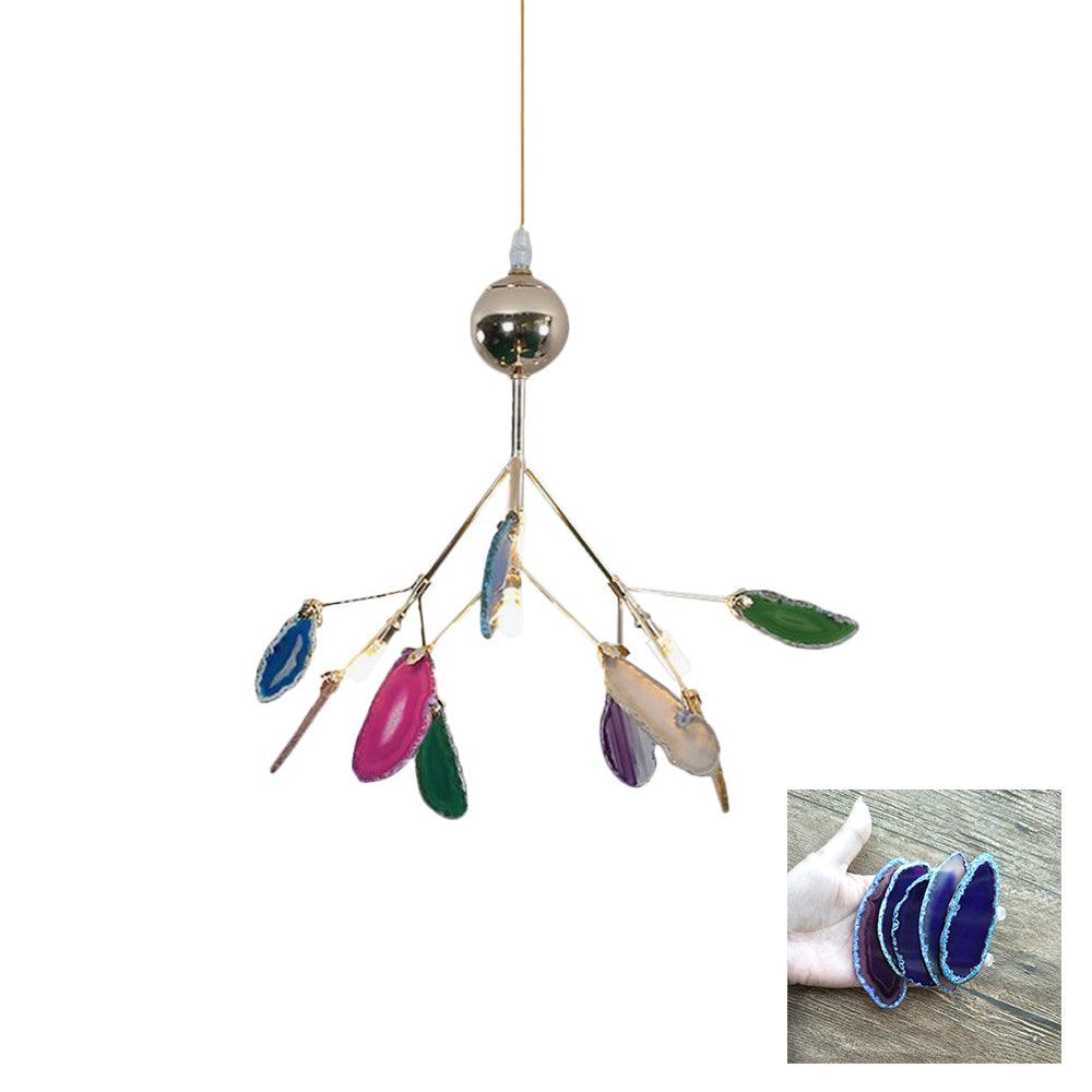 Ulenor Chandelier Colorful Leaf Gilded Arms