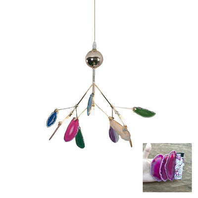 Ulenor Chandelier Colorful Leaf Gilded Arms