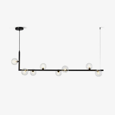 Moss Chandelier Glass with Black Steel Linear