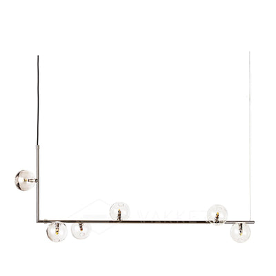 Moss Chandelier Glass with Black Steel Linear