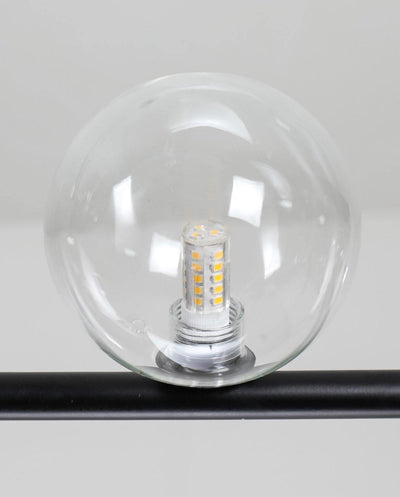 Moss Chandelier Glass with Black Steel Linear