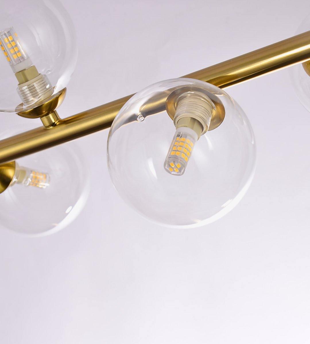 Moss Chandelier Glass with Black Steel Linear