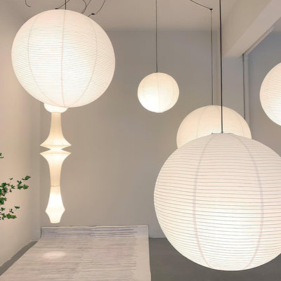 Beauwell Paper Globe White Plug Wire Pendant Light