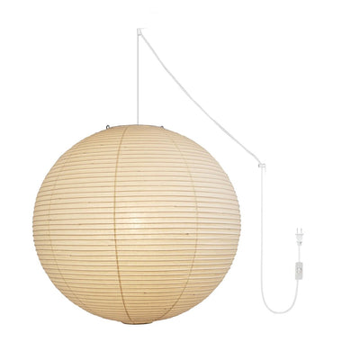 Beauwell Paper Globe White Plug Wire Pendant Light