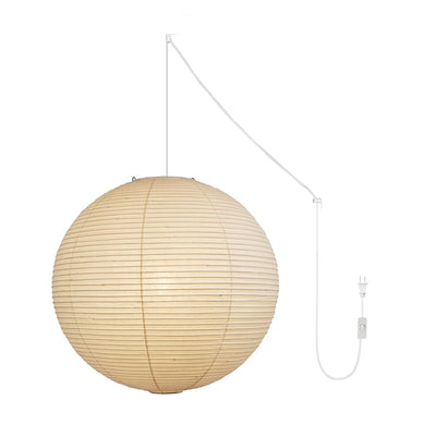Beauwell Paper Globe White Plug Wire Pendant Light