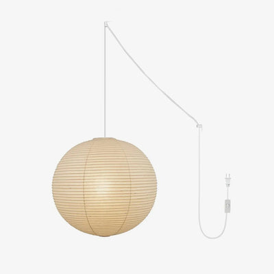 Beauwell Paper Globe White Plug Wire Pendant Light