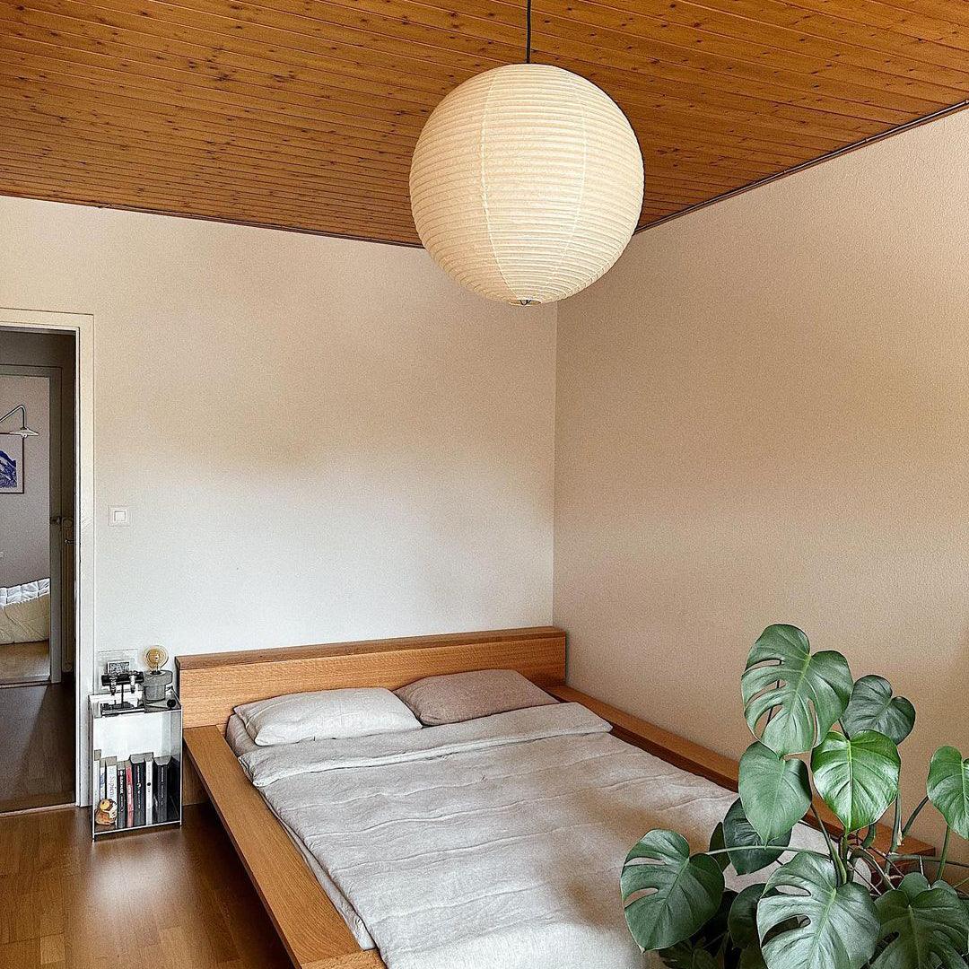 Noveno Pendant Lamp Bamboo Washi Paper Round