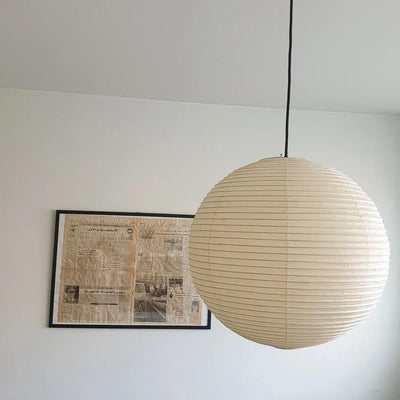 Noveno Pendant Lamp Bamboo Washi Paper Round