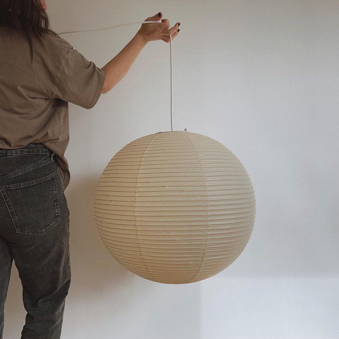 Noveno Pendant Lamp Bamboo Washi Paper Round