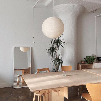 Noveno Pendant Lamp Bamboo Washi Paper Round