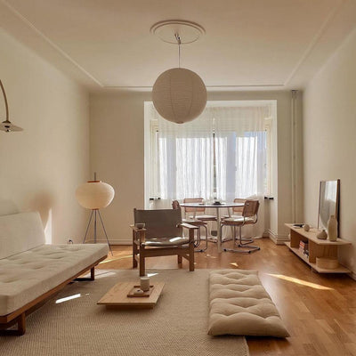 Noveno Pendant Lamp Bamboo Washi Paper Round