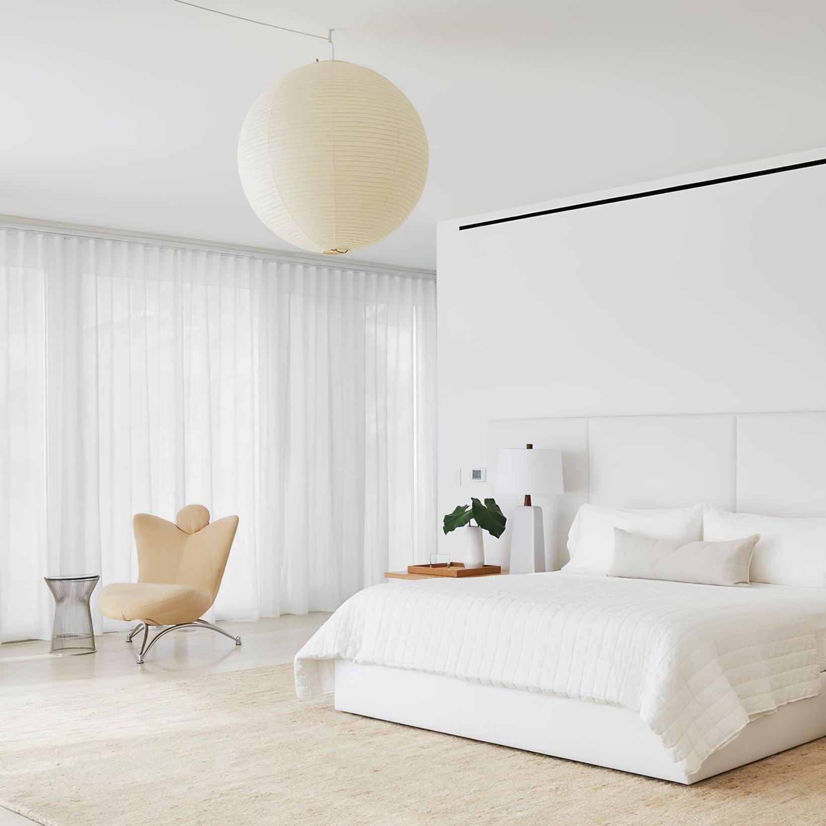 Noveno Pendant Lamp Bamboo Washi Paper Round