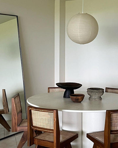 Noveno Pendant Lamp Bamboo Washi Paper Round