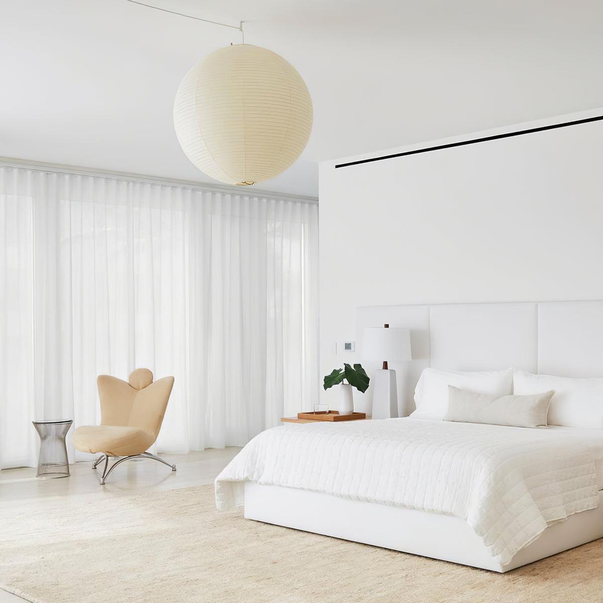 Noveno Pendant Lamp Bamboo Washi Paper Round
