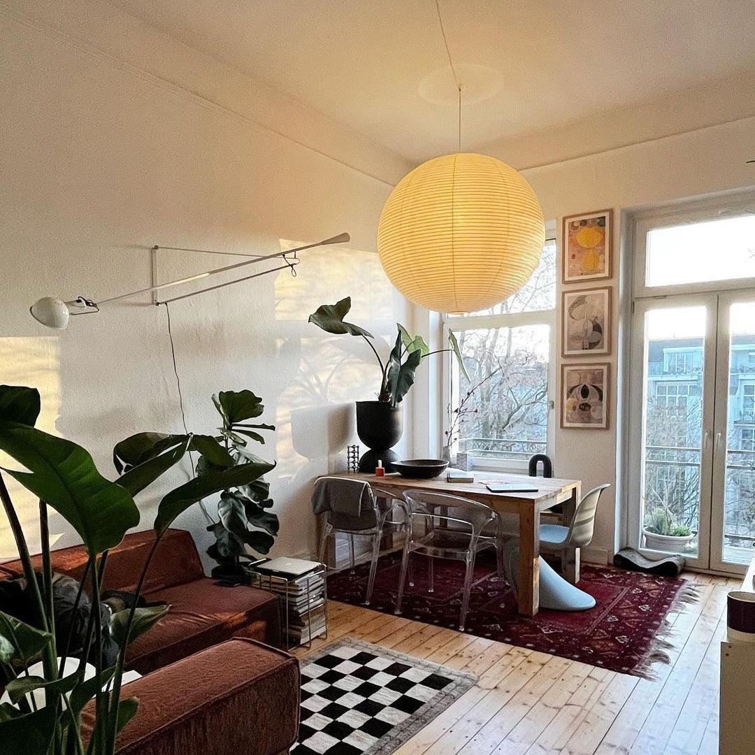 Noveno Pendant Lamp Bamboo Washi Paper Round