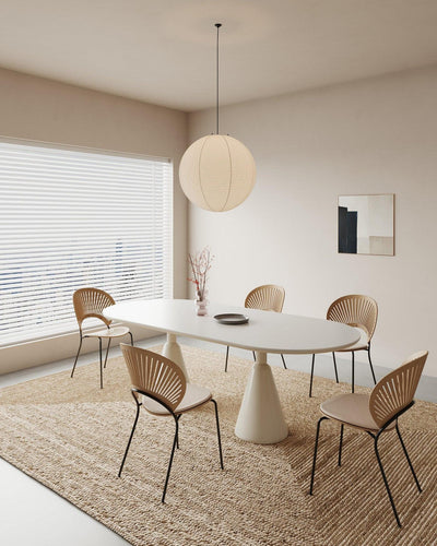 Noveno Pendant Lamp Bamboo Washi Paper Round