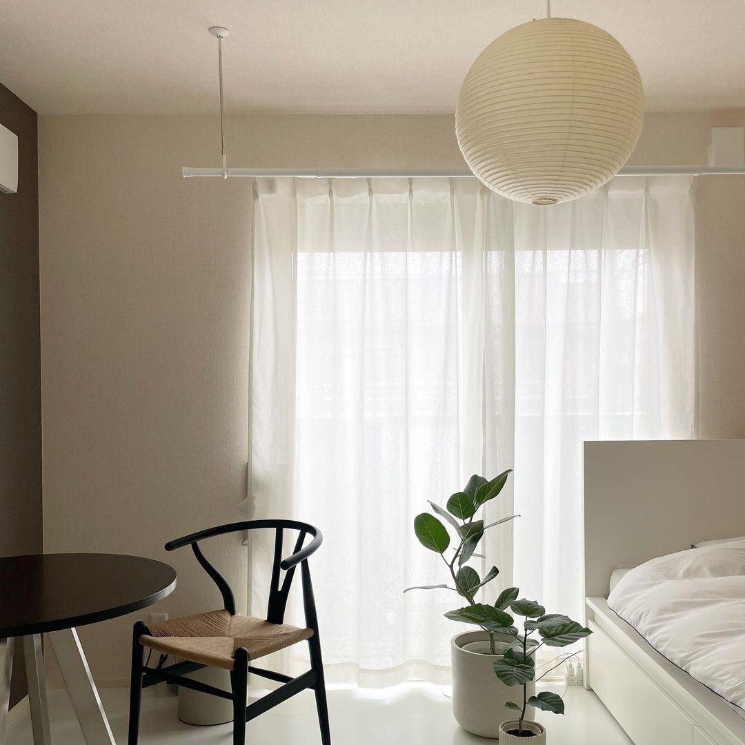 Noveno Pendant Lamp Bamboo Washi Paper Round