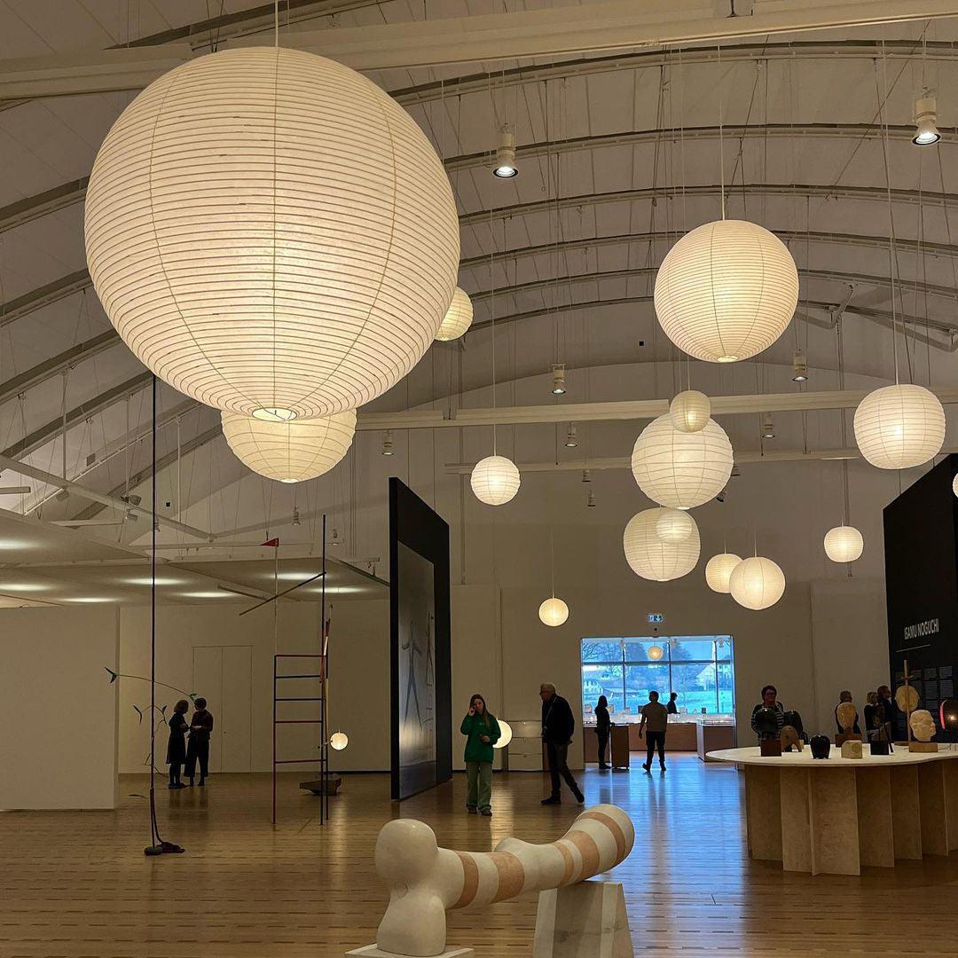 Noveno Pendant Lamp Bamboo Washi Paper Round