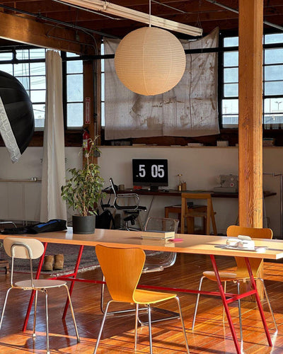 Noveno Pendant Lamp Bamboo Washi Paper Round
