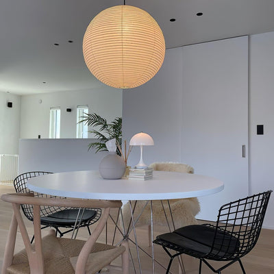 Noveno Pendant Lamp Bamboo Washi Paper Round