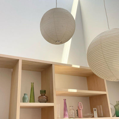 Noveno Pendant Lamp Bamboo Washi Paper Round