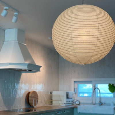 Noveno Pendant Lamp Bamboo Washi Paper Round