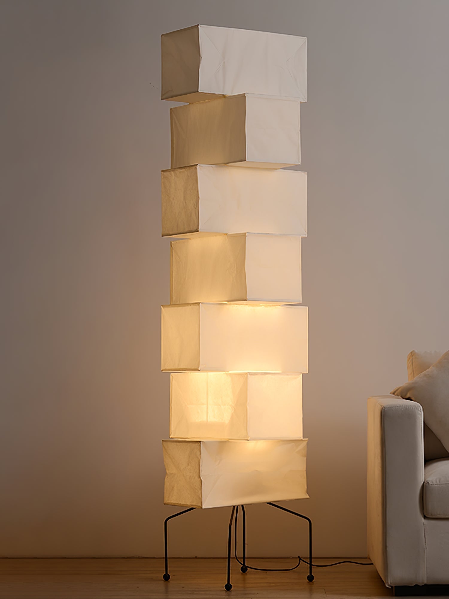 Avara Paper Floor Lamp - Neutral Decor