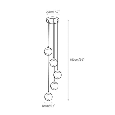 Gloruvye Balls Modern Cluster Alabaster  Chandelier