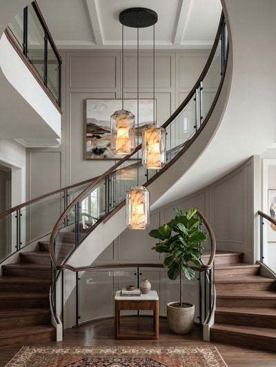 Edenborne Alabaster Glass Cylinder Pendant Light