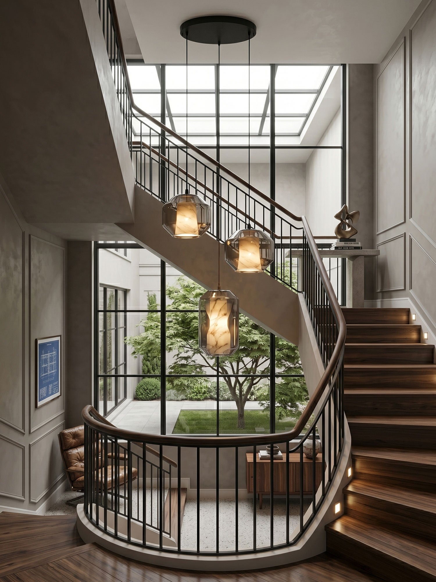 Edenborne Alabaster Glass Cylinder Pendant Light