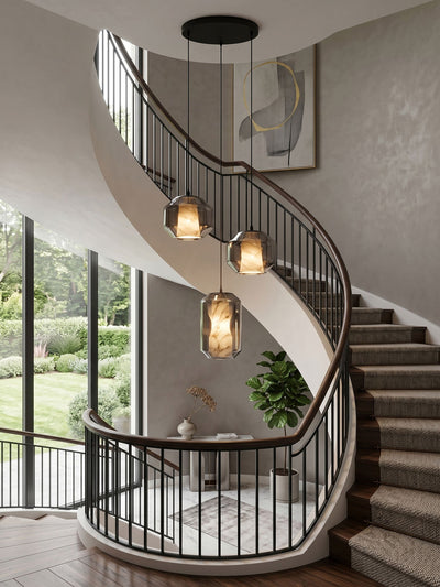 Edenborne Alabaster Glass Cylinder Pendant Light