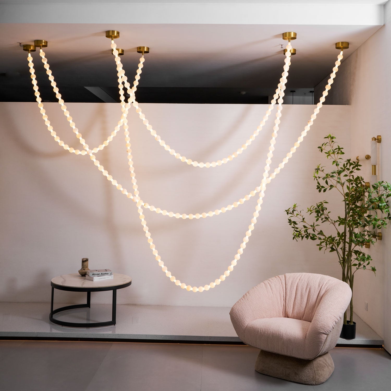 Grempt Alabaster Pearl Necklace Chandelier