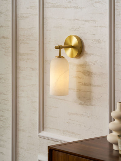 Delaborne Pillar Alabaster Indoor Wall Light