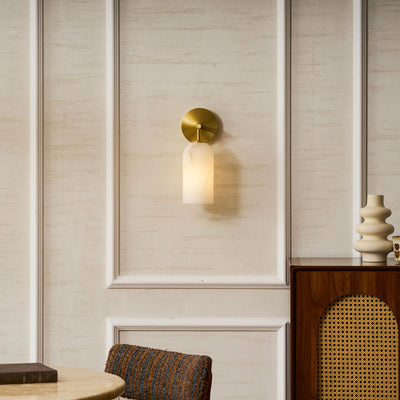 Delaborne Pillar Alabaster Indoor Wall Light