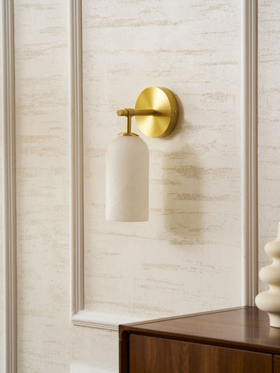 Delaborne Pillar Alabaster Indoor Wall Light