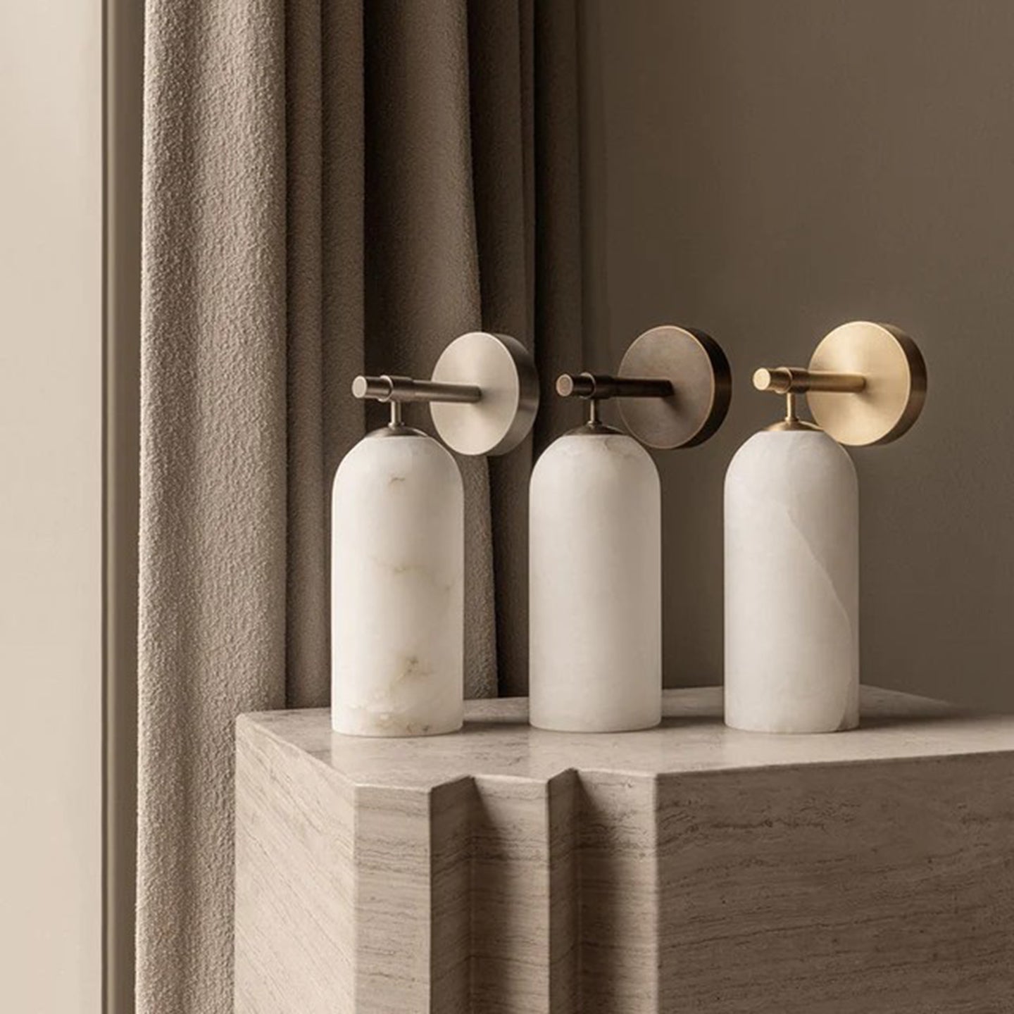 Delaborne Pillar Alabaster Indoor Wall Light