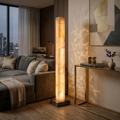Frozen Alabaster Floor Lamp