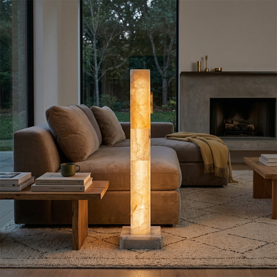 Frozen Alabaster Floor Lamp