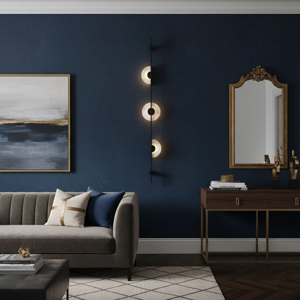 Neron Alabaster Vertical Wall Sconce