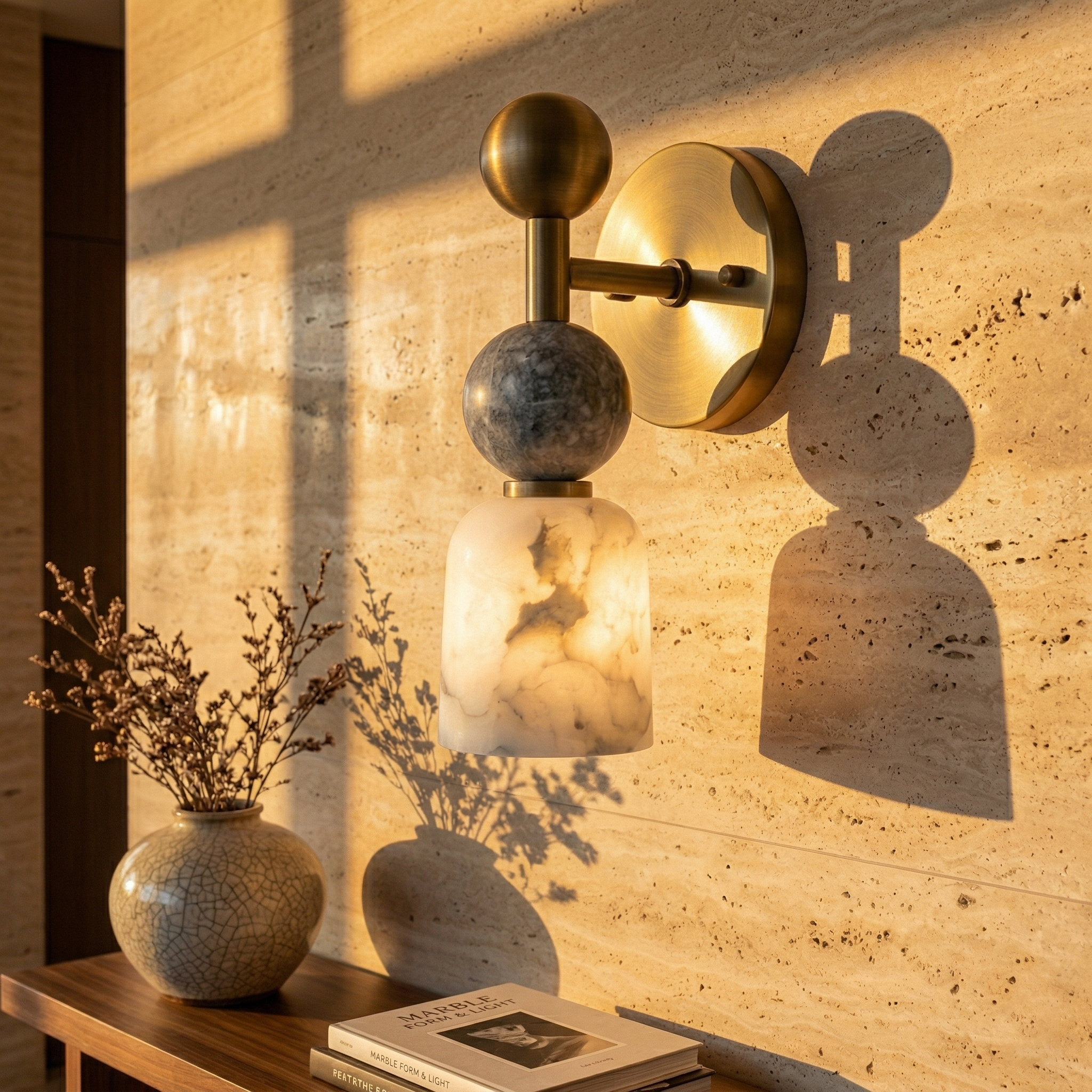 Dovergrove Alabaster Indoor Wall Light