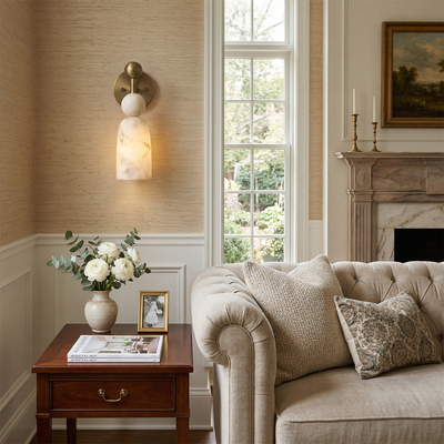 Dovergrove Alabaster Indoor Wall Light