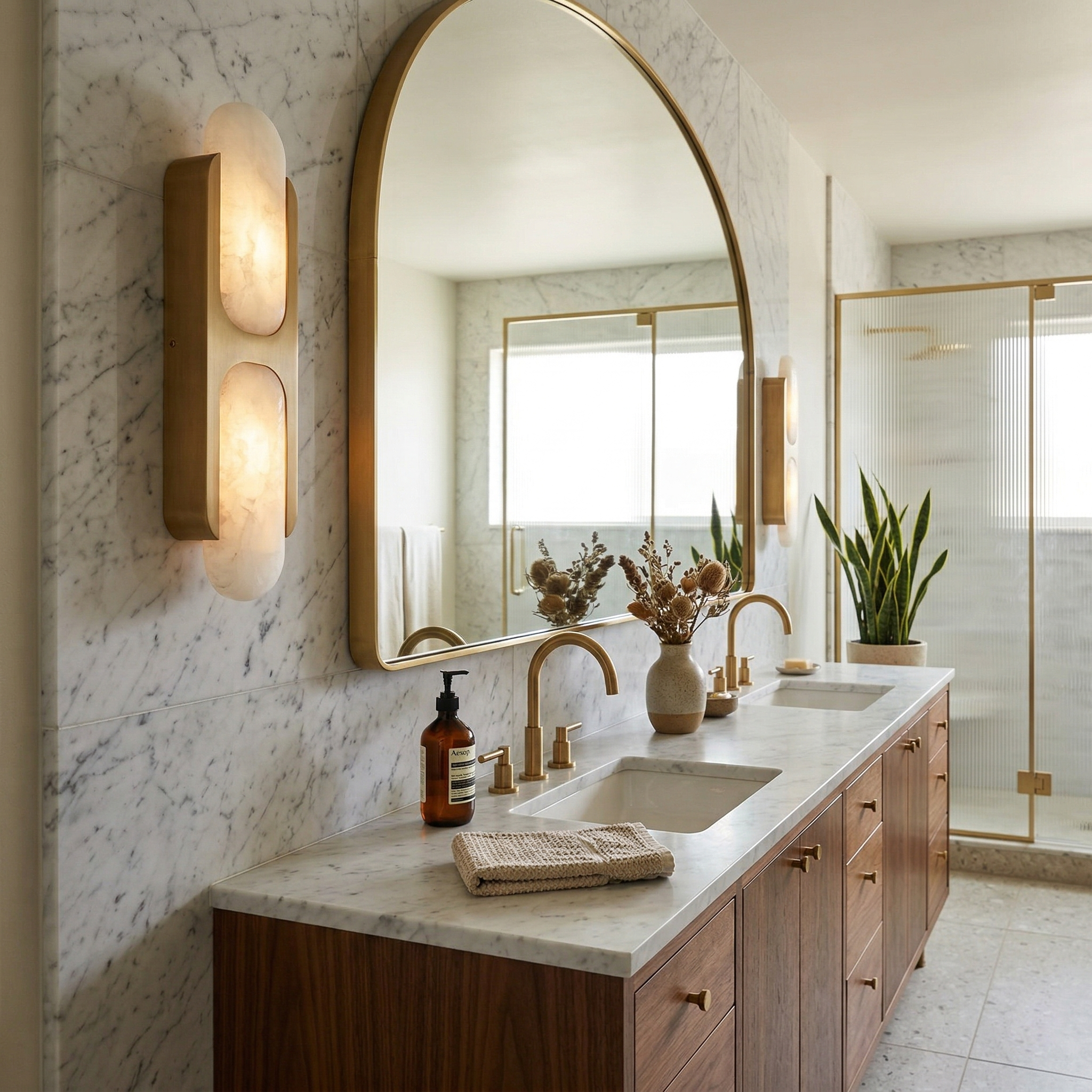 Silverford Alabaster Indoor Wall Light