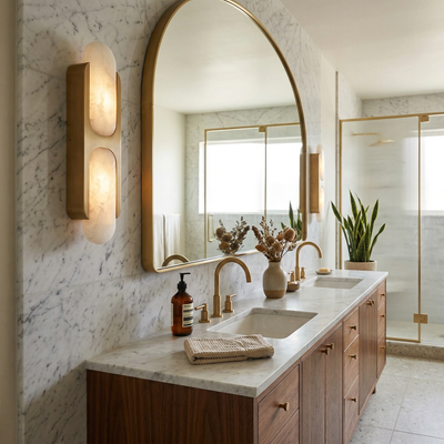 Silverford Alabaster Indoor Wall Light