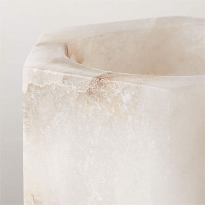 Qesta Bedsides Interior Modern Natural Alabaster Cube Candle Holder