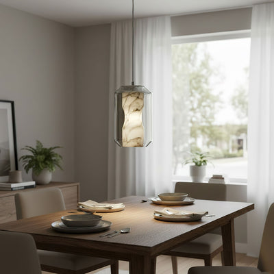 Edenborne Alabaster Glass Cylinder Pendant Light