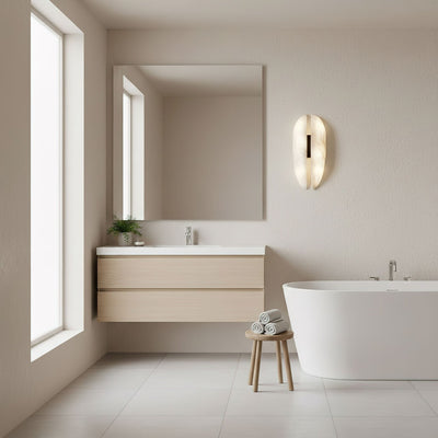 Albeora Alabaster Veil Wall Sconce