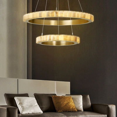 Aurelia Double Ring Alabaster Chandelier